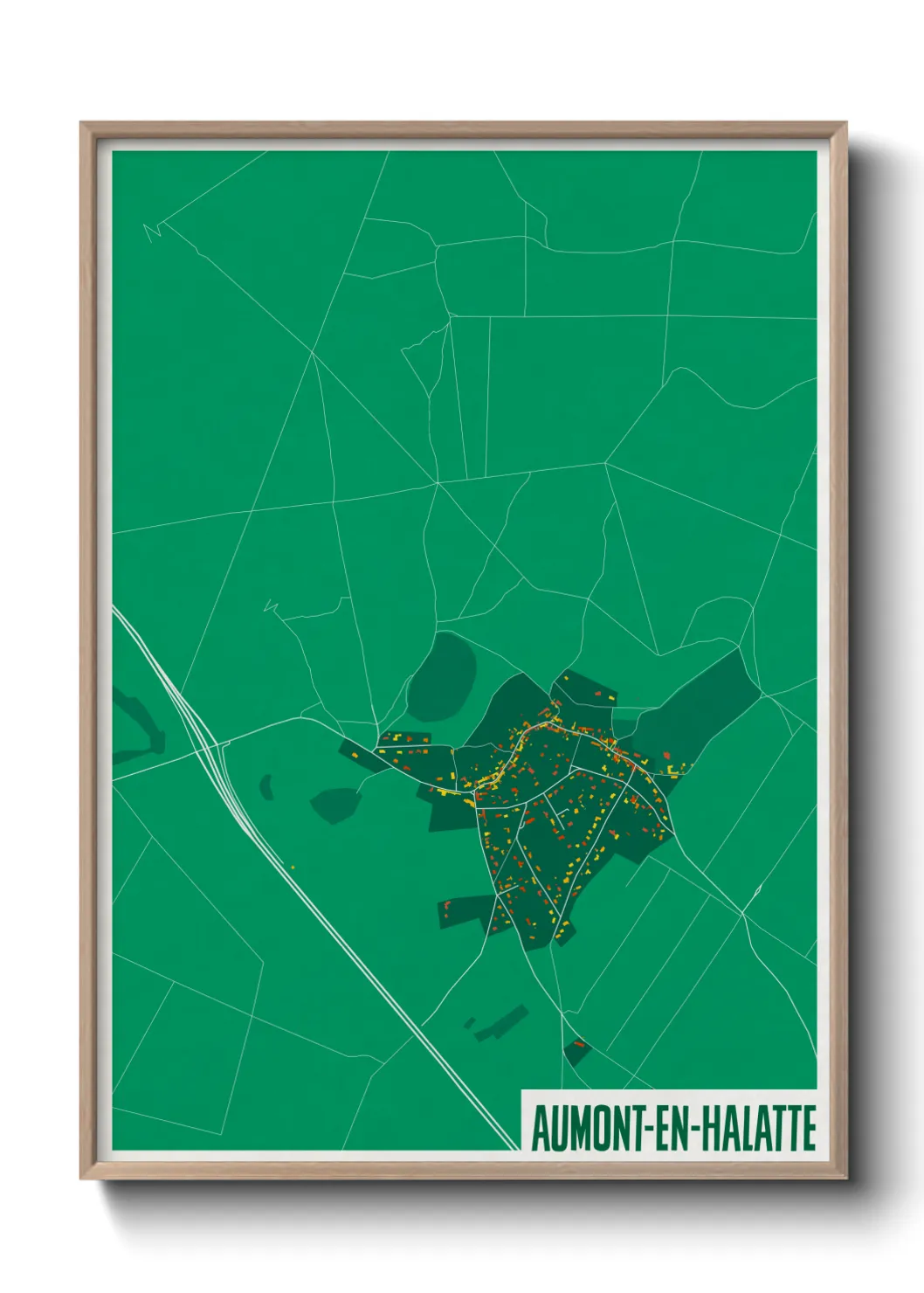 Une affiche de carte sur Aumont-en-Halatte