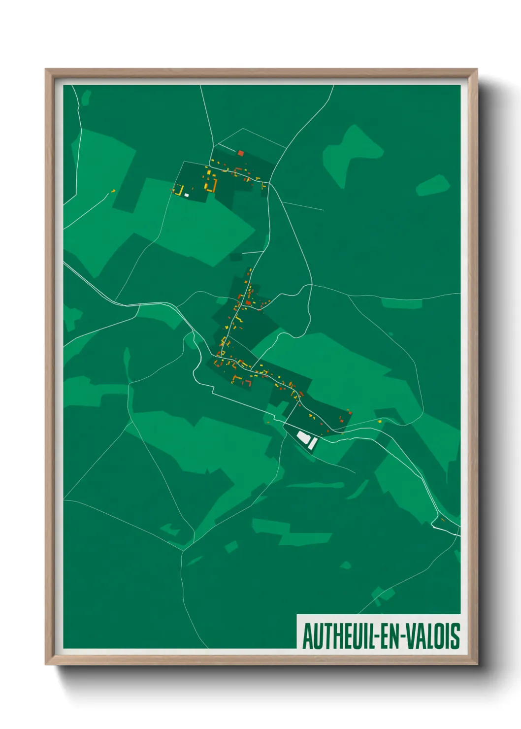 Une affiche de carte sur Autheuil-en-Valois