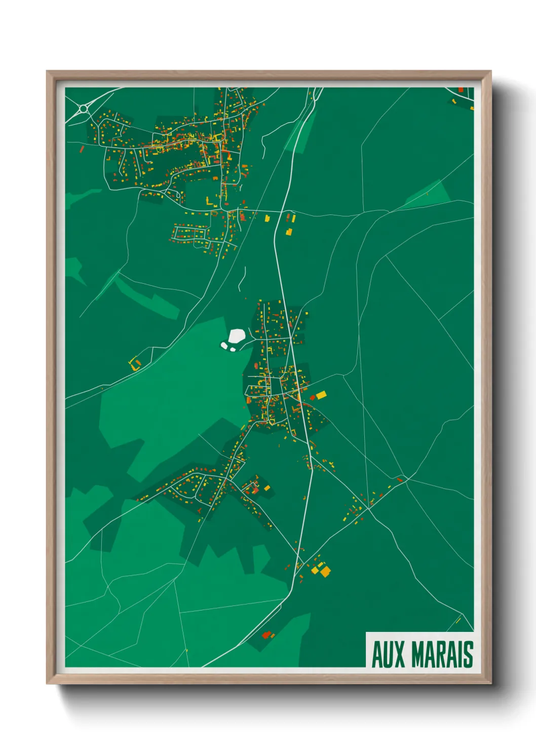 Une affiche de carte sur Aux Marais