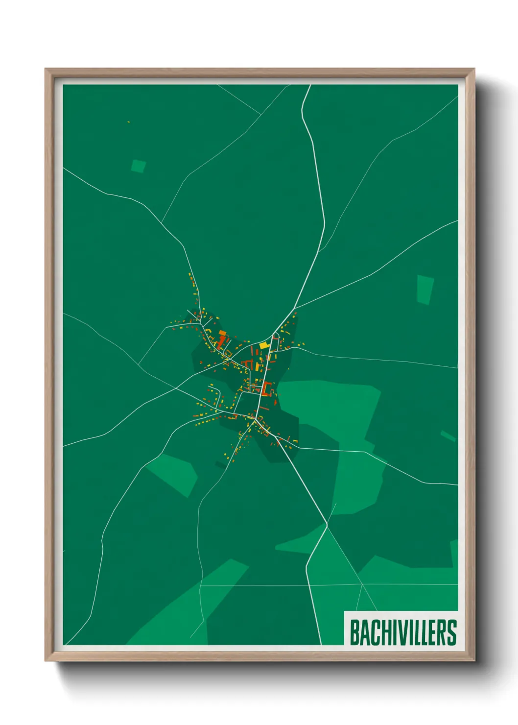 Une affiche de carte sur Bachivillers