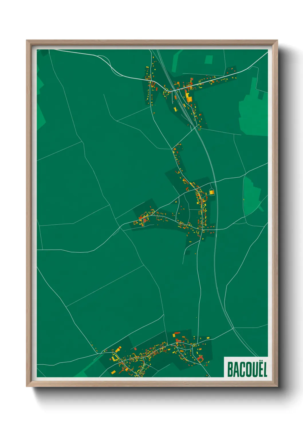 Une affiche de carte sur Bacouël