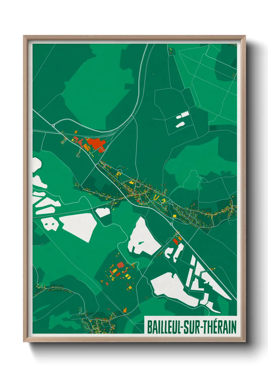 Une affiche de carte sur Bailleul-sur-Thérain