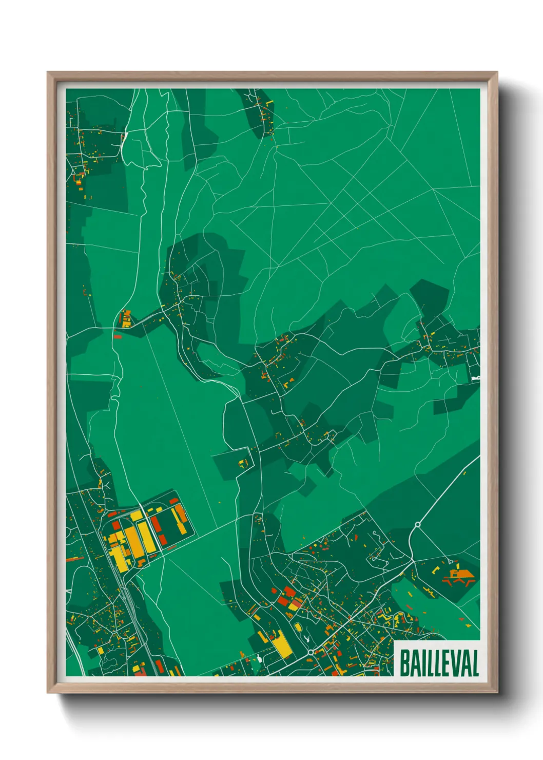 Une affiche de carte sur Bailleval