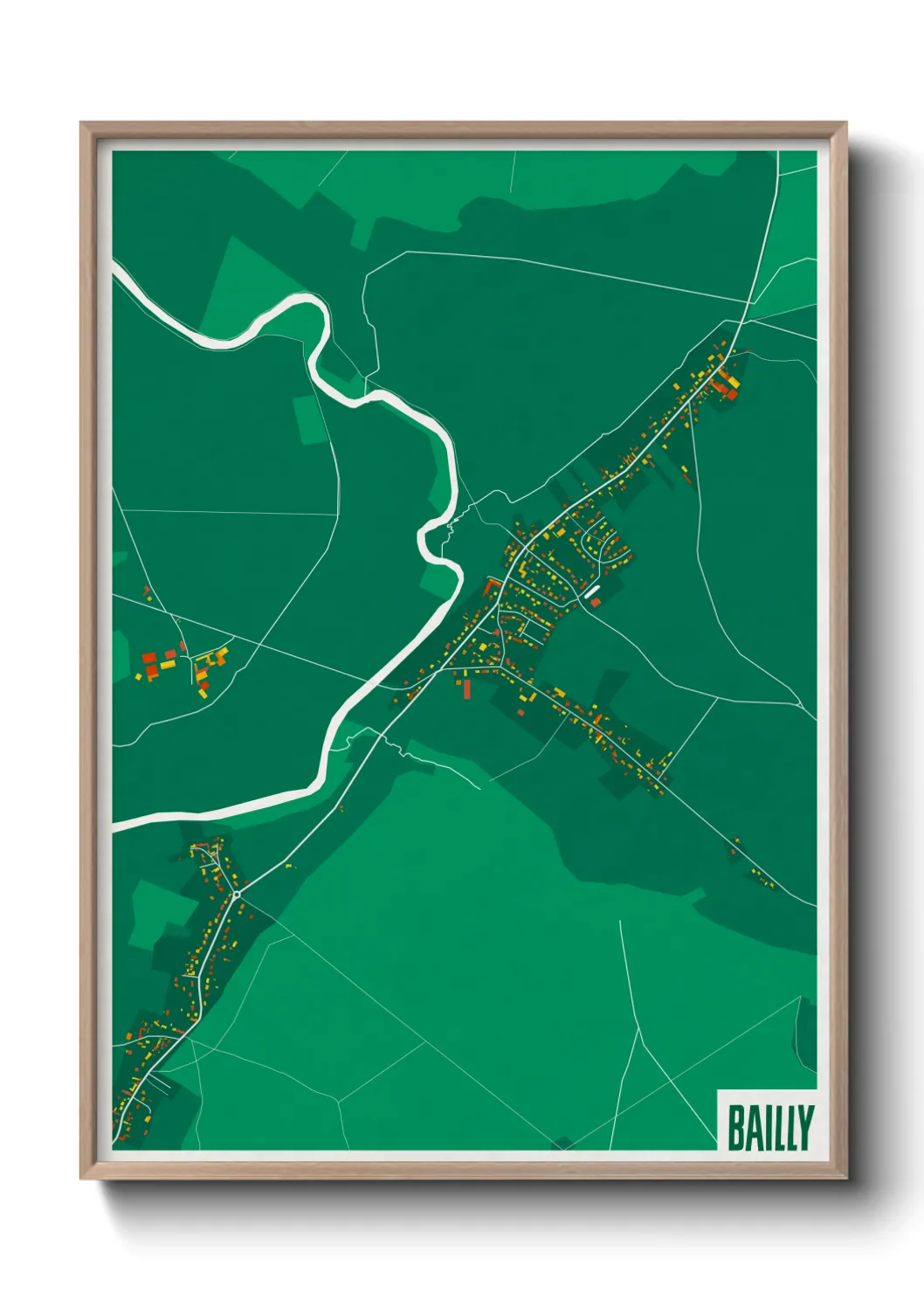 Une affiche de carte sur Bailly