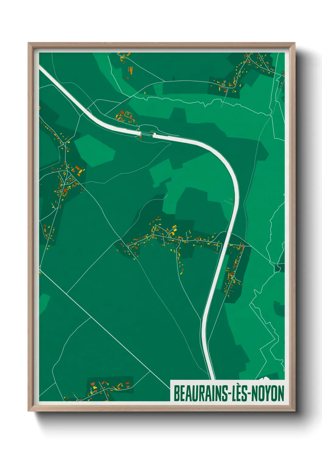 Une affiche de carte sur Beaurains-lès-Noyon