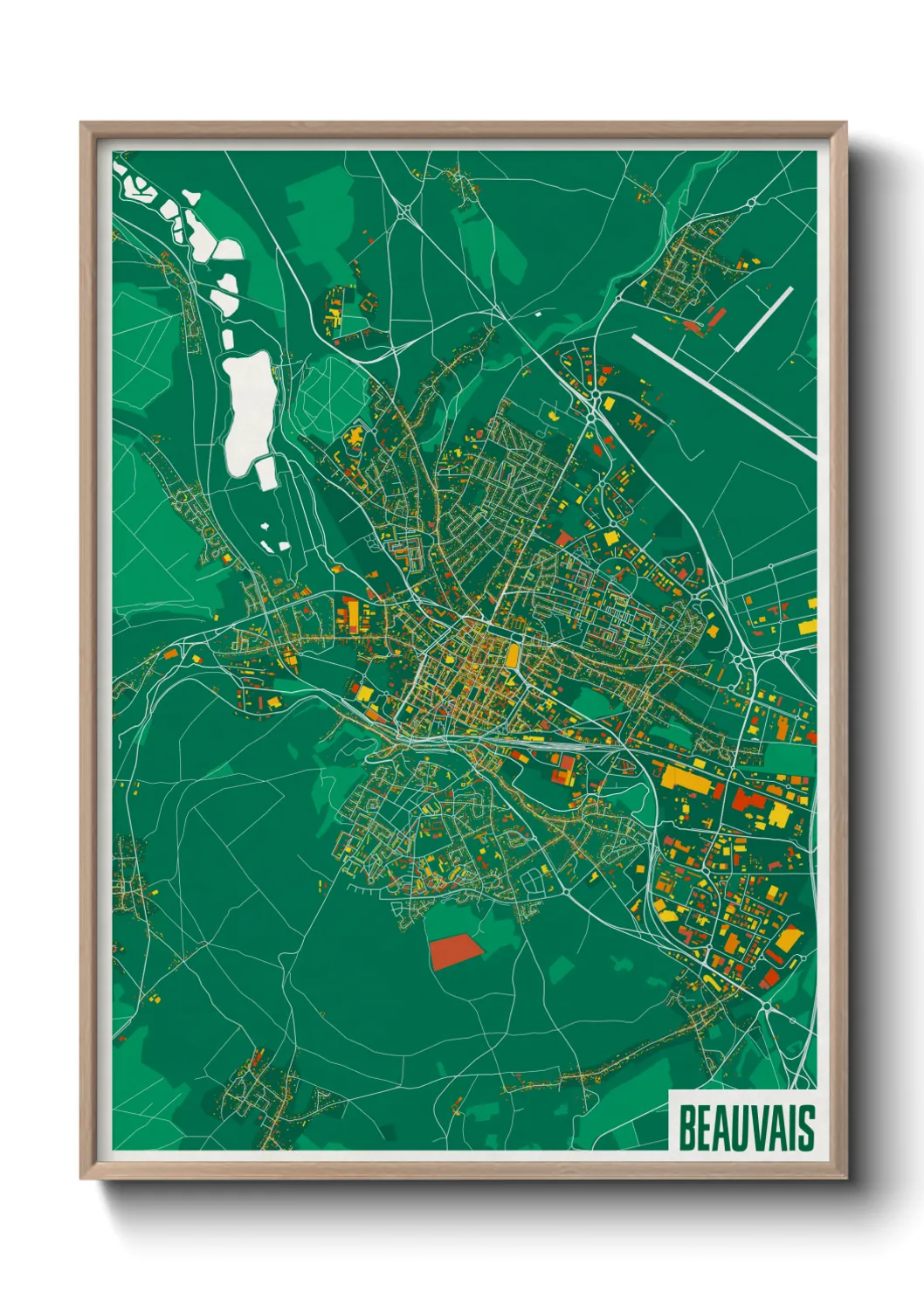 Une affiche de carte sur Beauvais