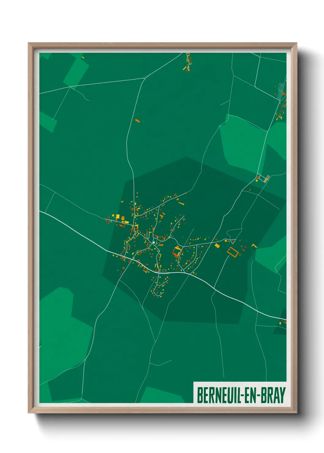 Une affiche de carte sur Berneuil-en-Bray