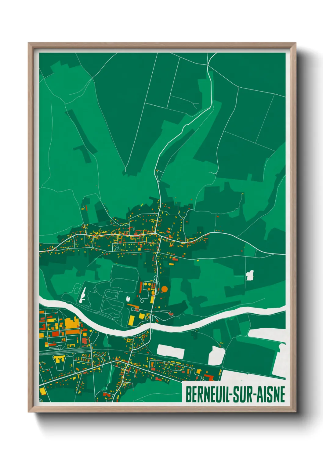 Une affiche de carte sur Berneuil-sur-Aisne