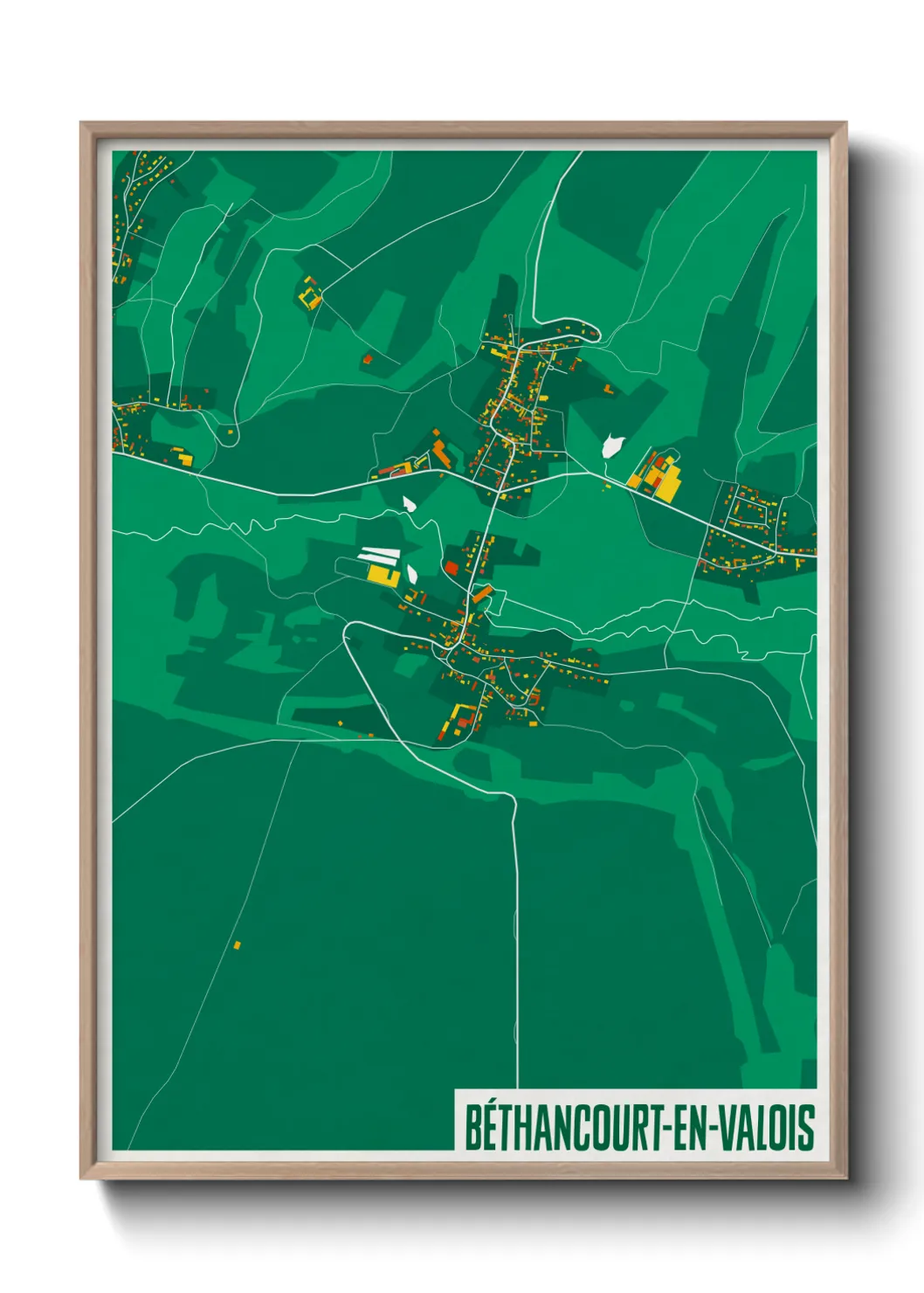 Une affiche de carte sur Béthancourt-en-Valois