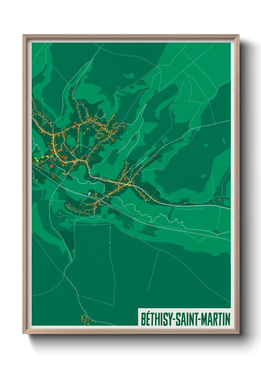 Une affiche de carte sur Béthisy-Saint-Martin