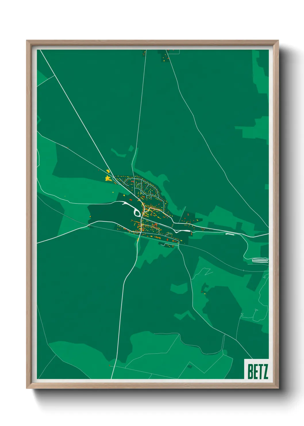 Une affiche de carte sur Betz