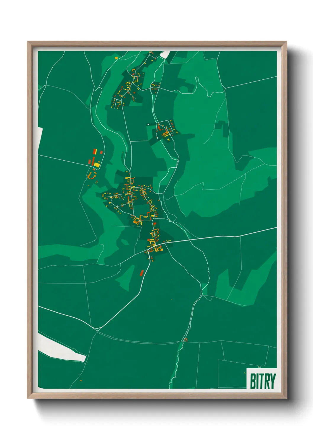 Une affiche de carte sur Bitry