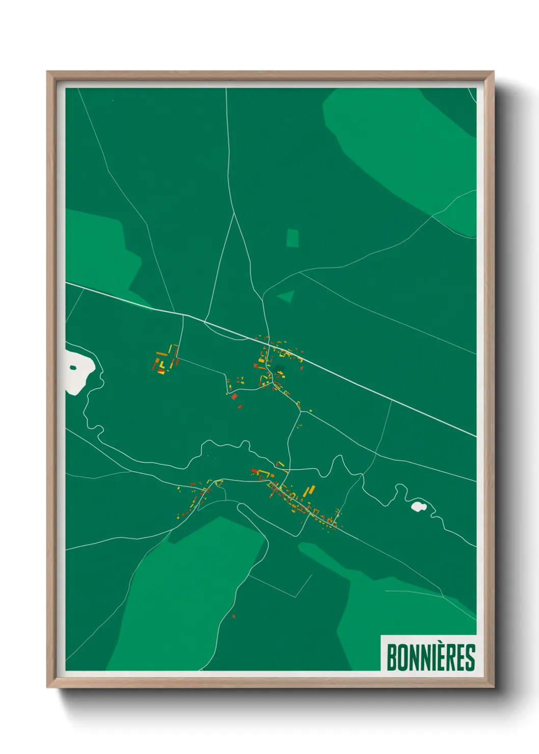 Une affiche de carte sur Bonnières