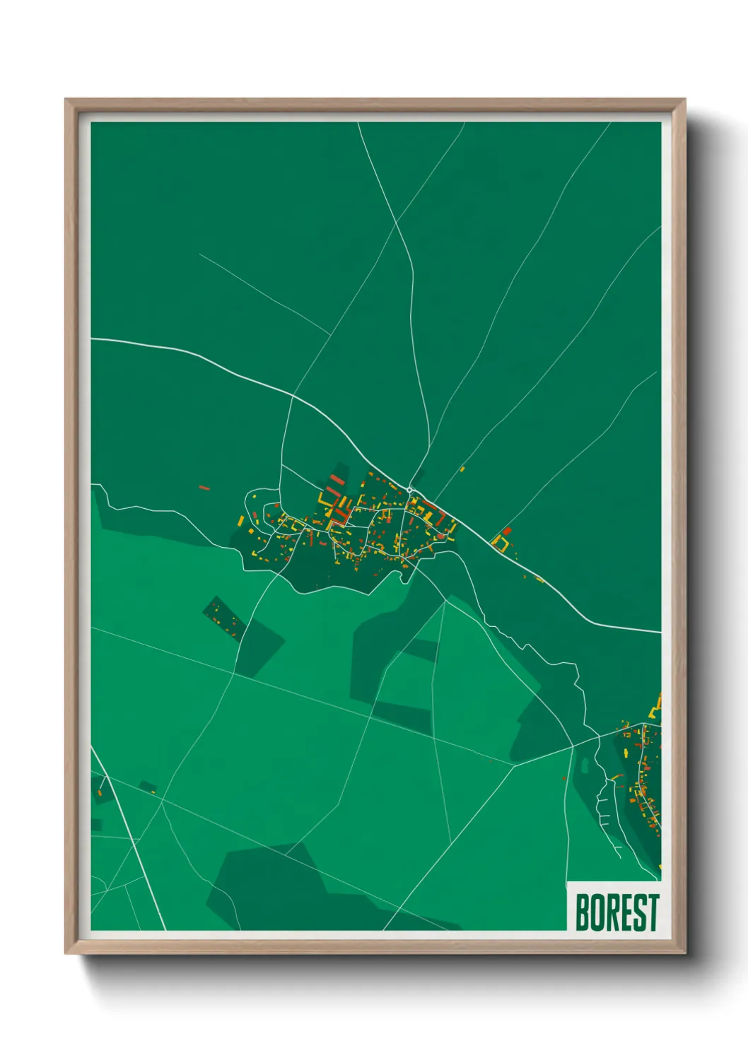 Une affiche de carte sur Borest