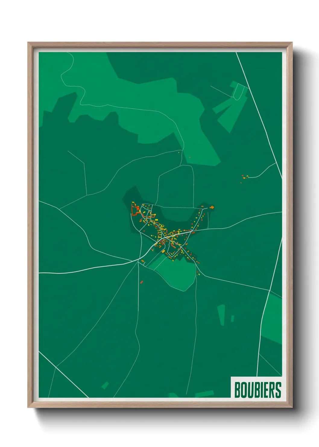 Une affiche de carte sur Boubiers