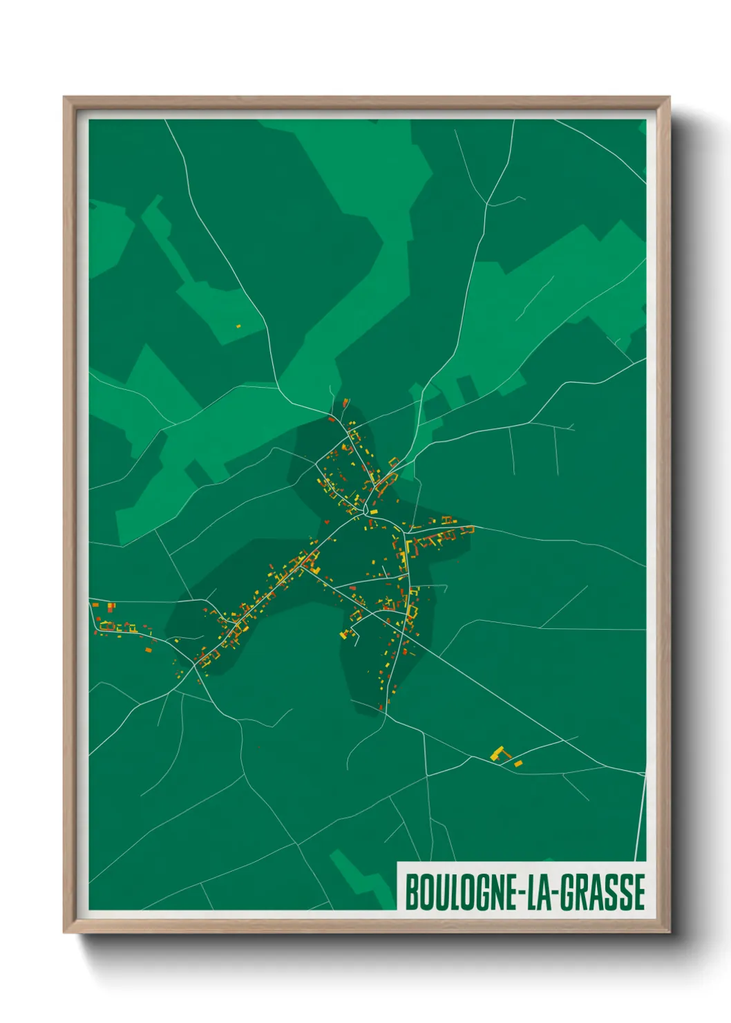 Une affiche de carte sur Boulogne-la-Grasse