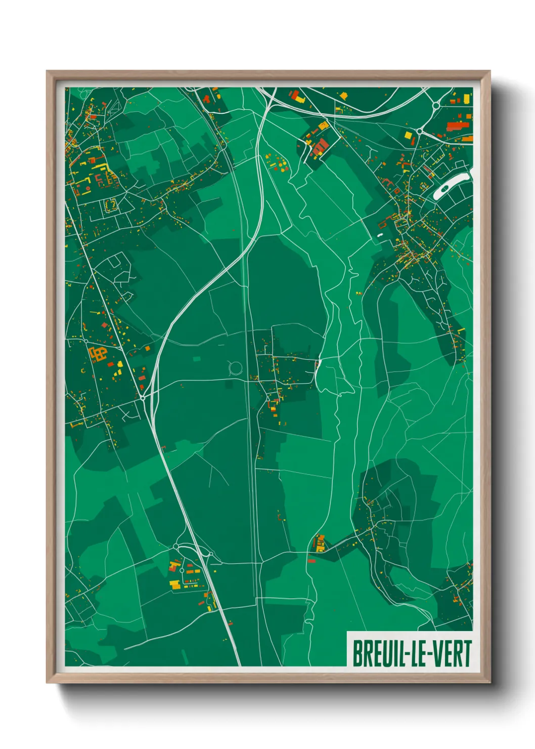 Une affiche de carte sur Breuil-le-Vert