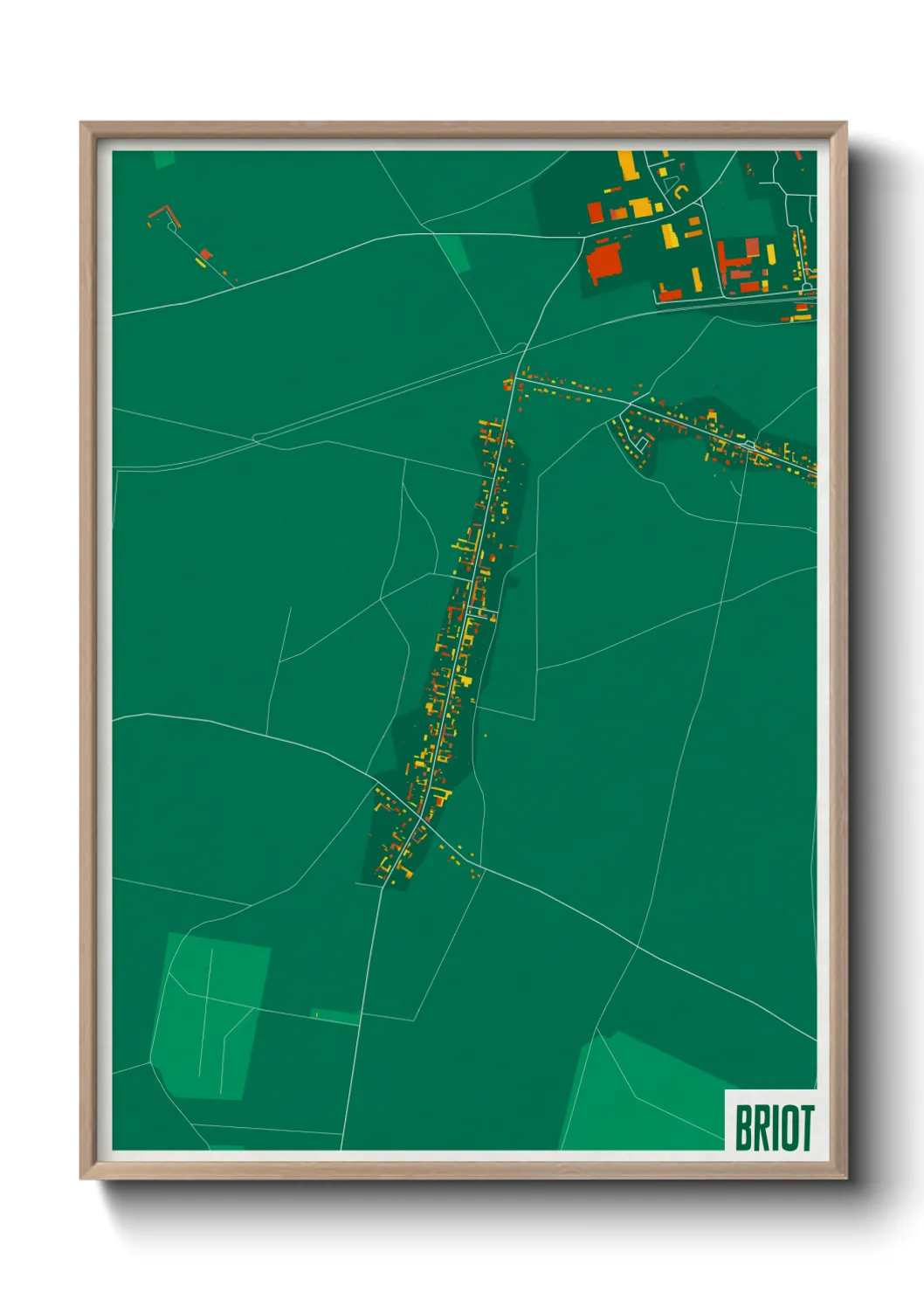 Une affiche de carte sur Briot