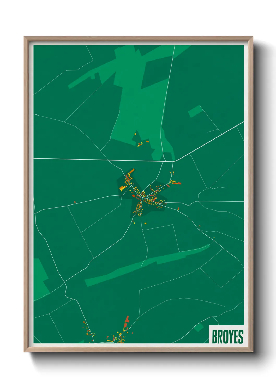 Une affiche de carte sur Broyes