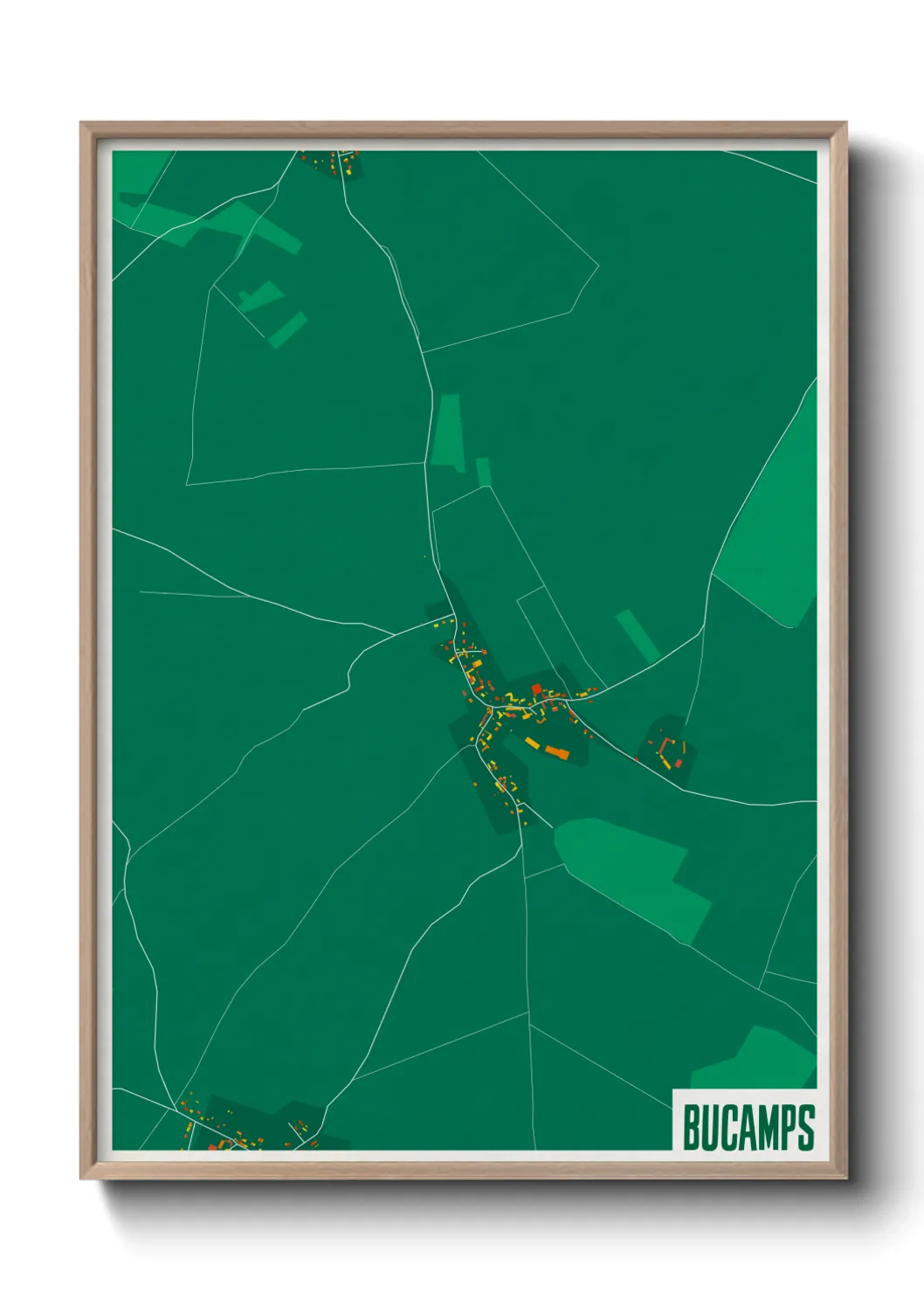 Une affiche de carte sur Bucamps