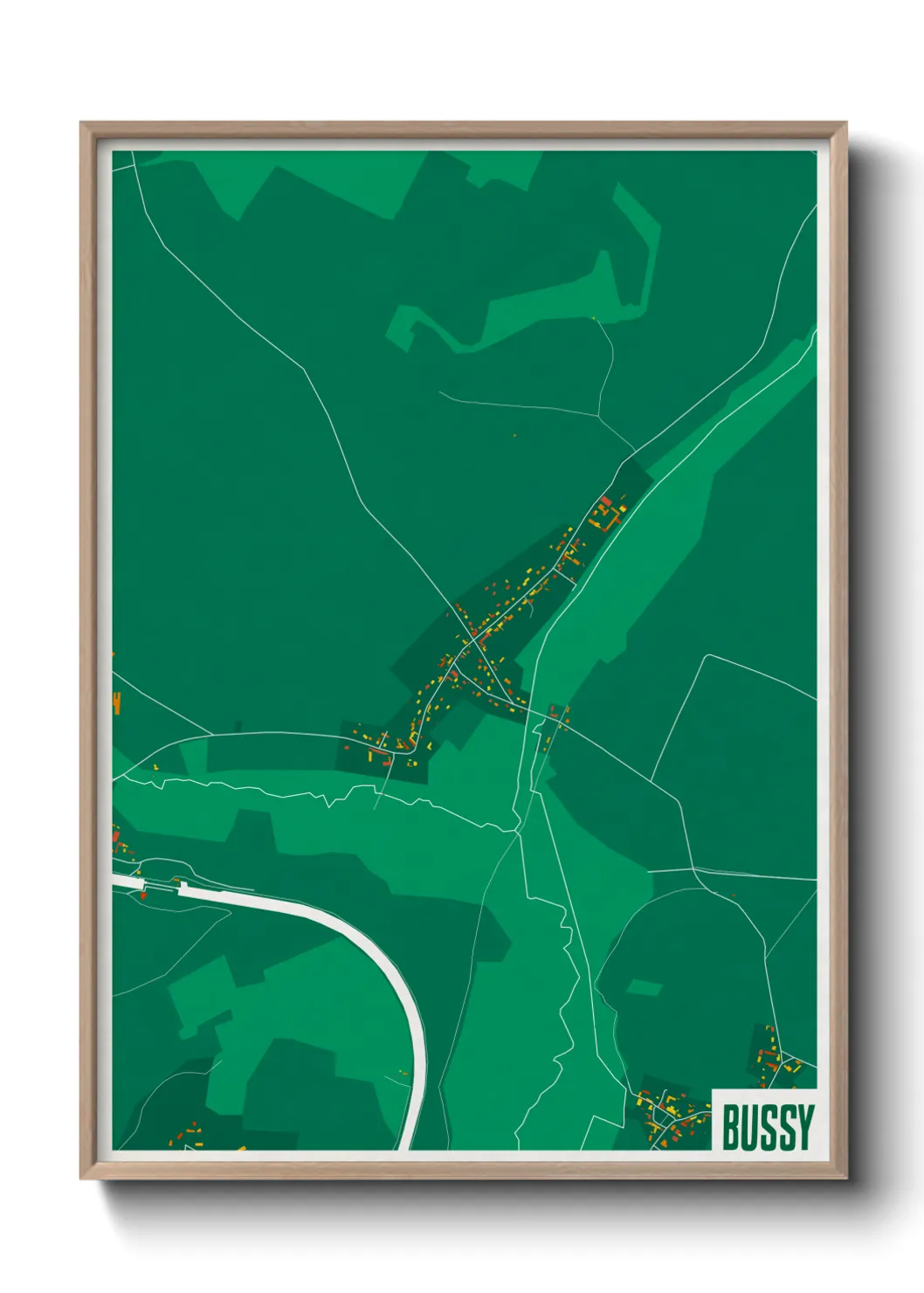 Une affiche de carte sur Bussy