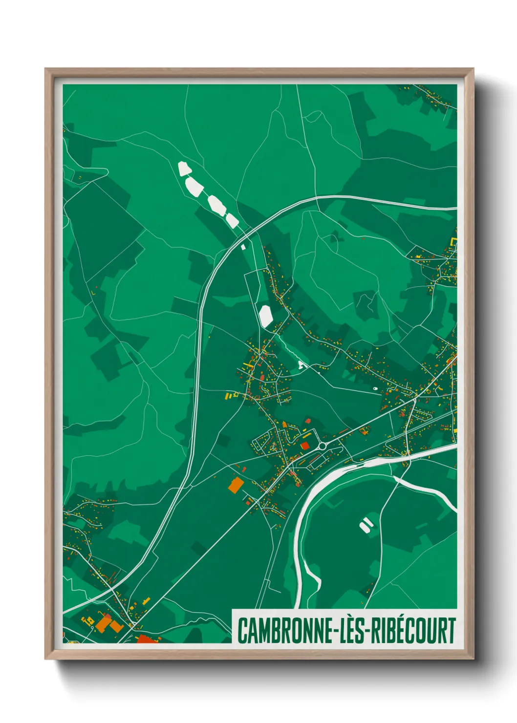 Une affiche de carte sur Cambronne-lès-Ribécourt