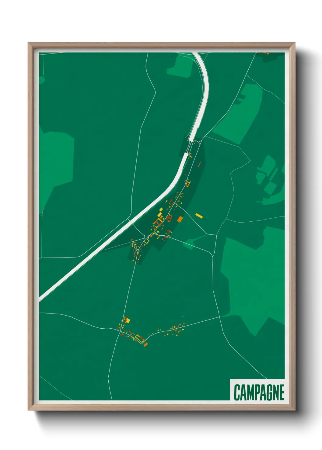 Une affiche de carte sur Campagne