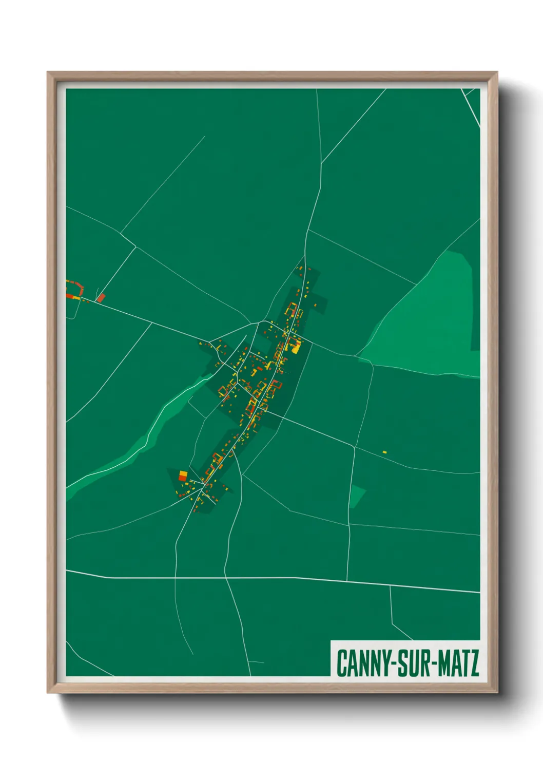 Une affiche de carte sur Canny-sur-Matz