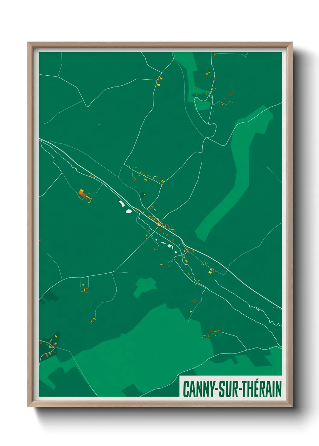 Une affiche de carte sur Canny-sur-Thérain