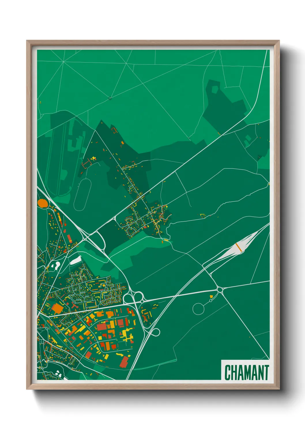 Une affiche de carte sur Chamant