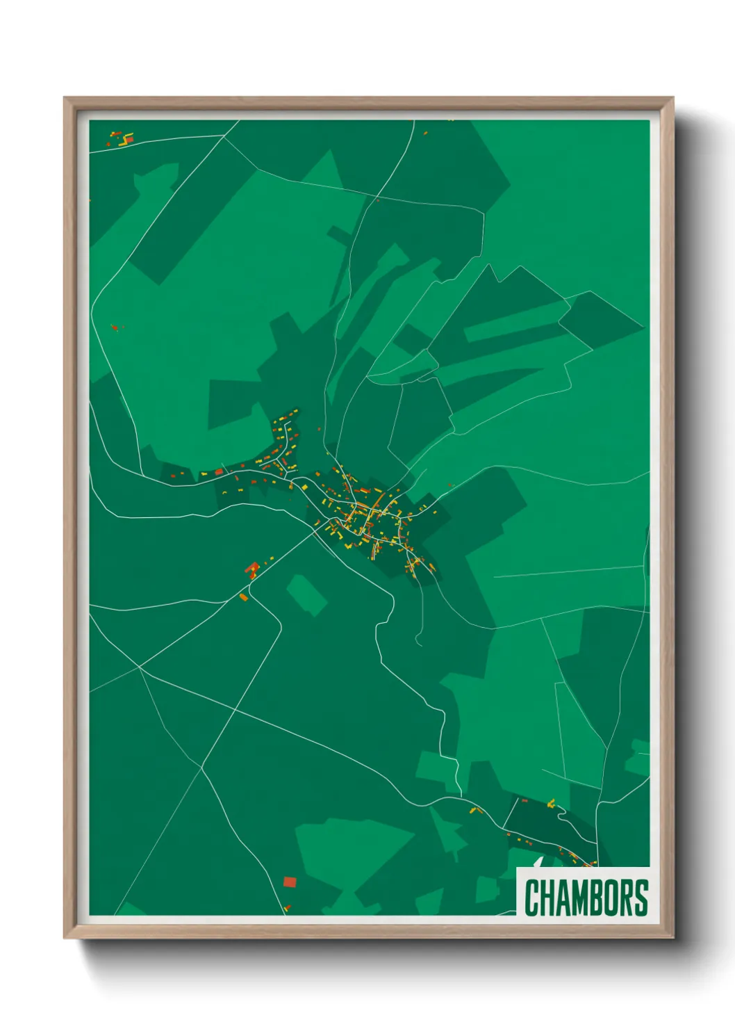 Une affiche de carte sur Chambors