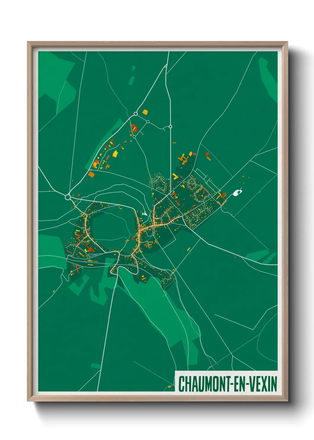 Une affiche de carte sur Chaumont-en-Vexin