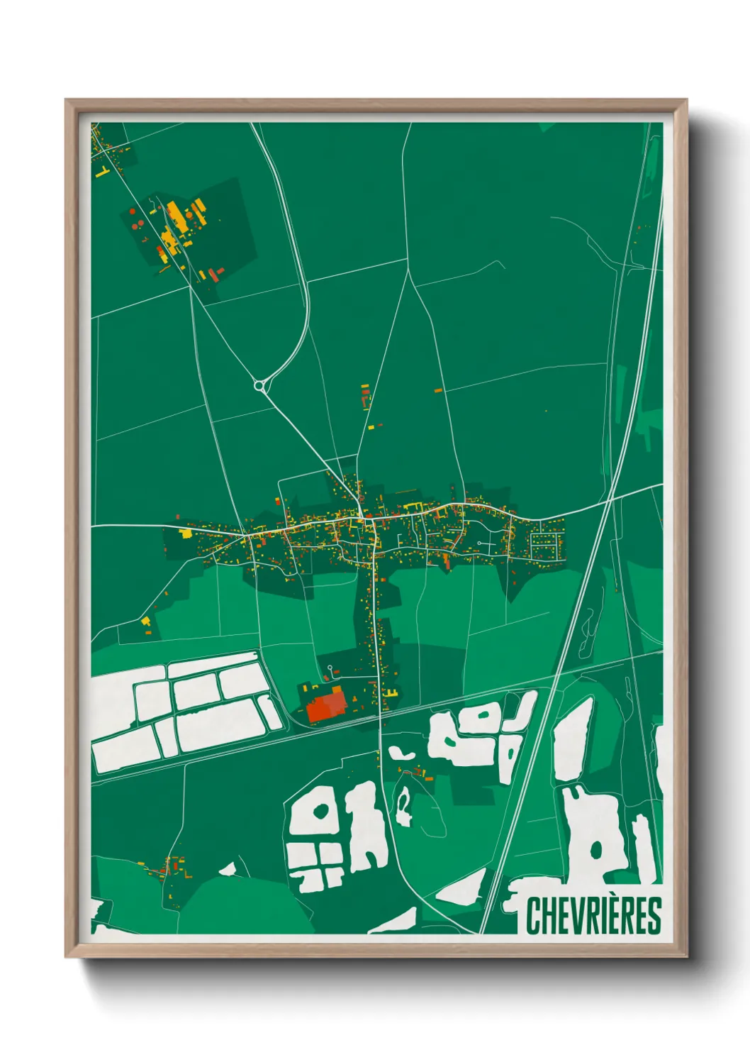 Une affiche de carte sur Chevrières