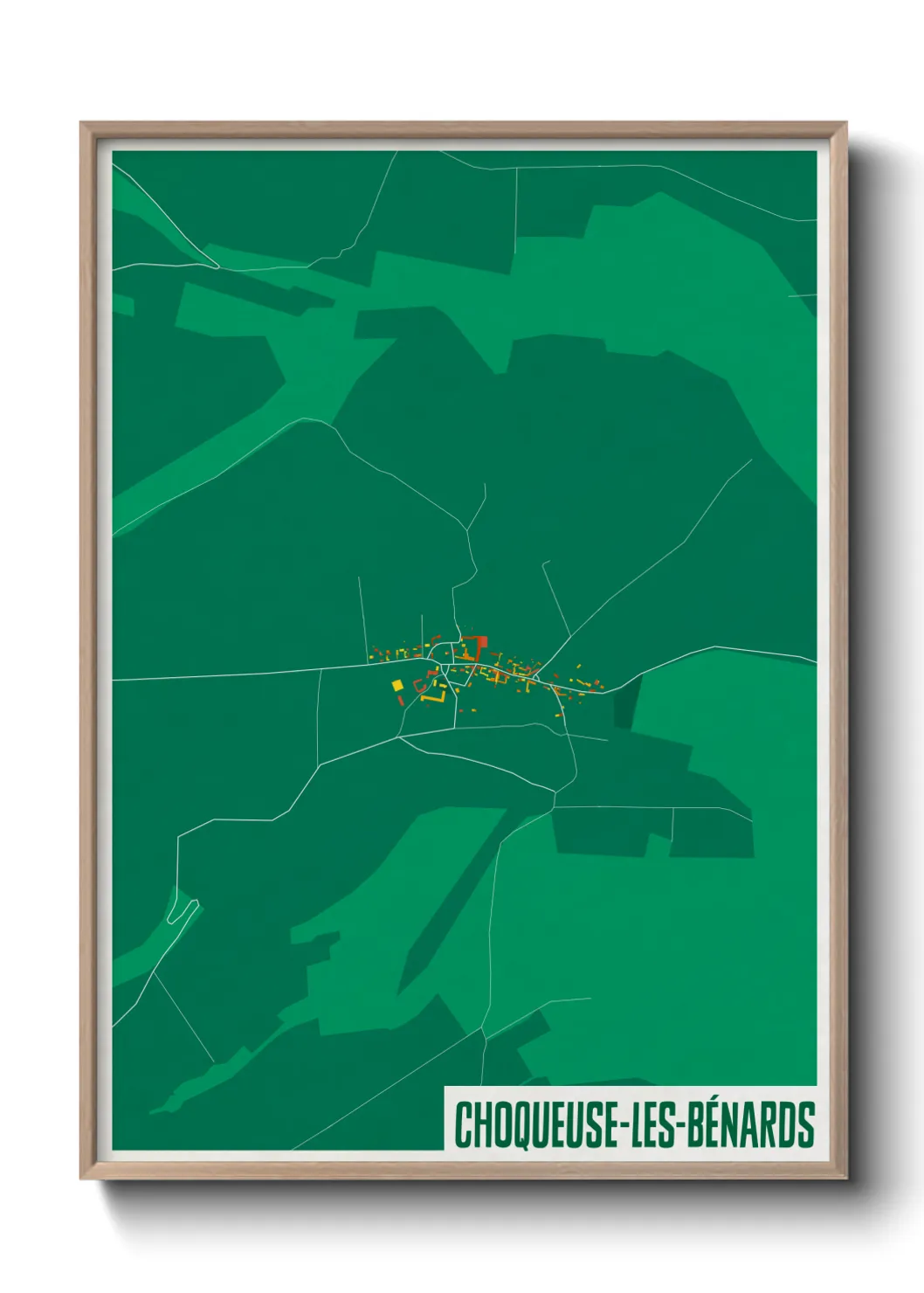 Une affiche de carte sur Choqueuse-les-Bénards