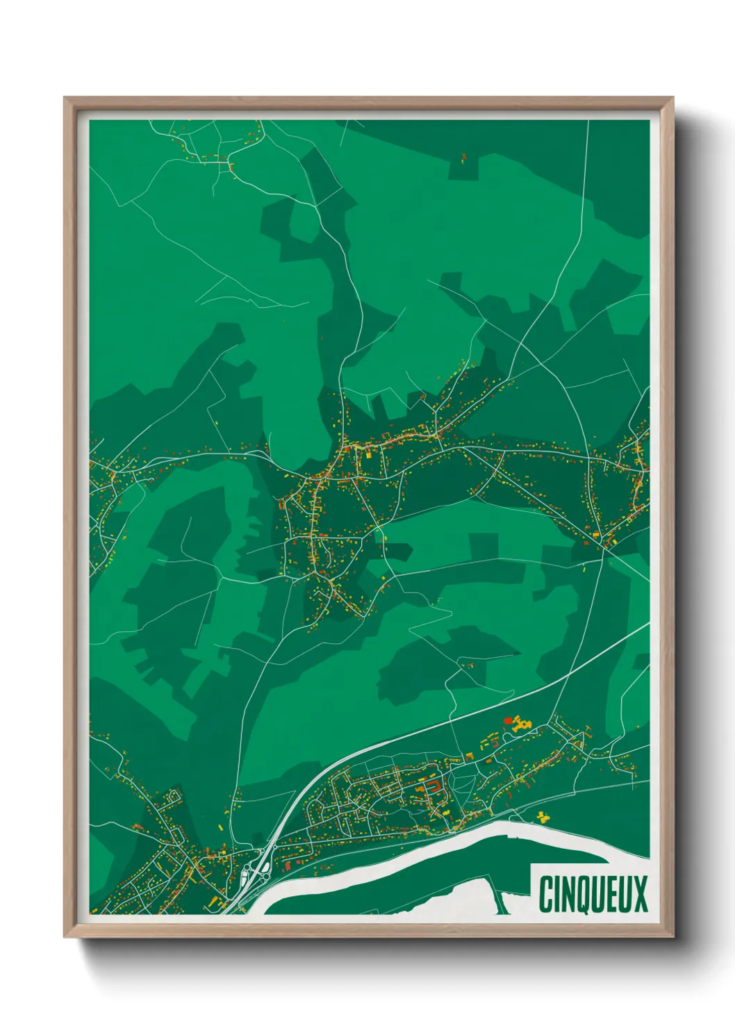 Une affiche de carte sur Cinqueux