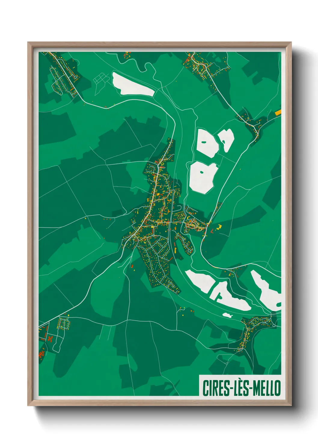 Une affiche de carte sur Cires-lès-Mello