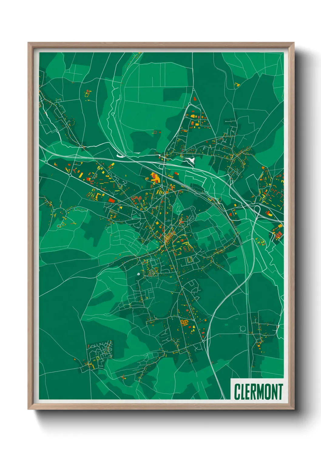 Une affiche de carte sur Clermont