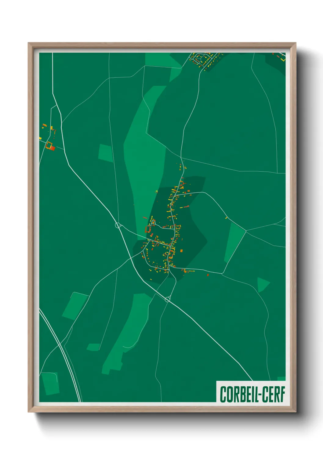 Une affiche de carte sur Corbeil-Cerf