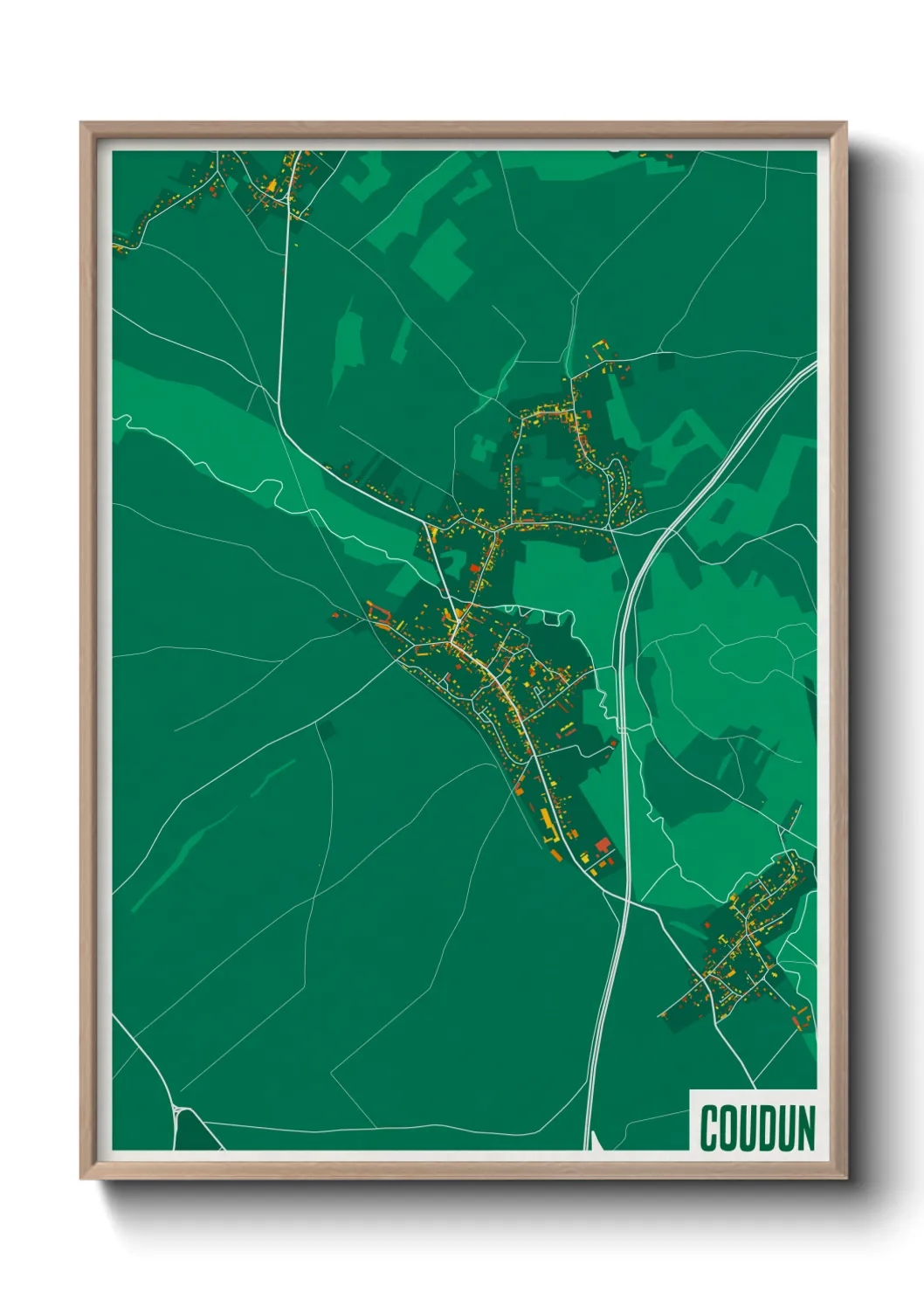 Une affiche de carte sur Coudun