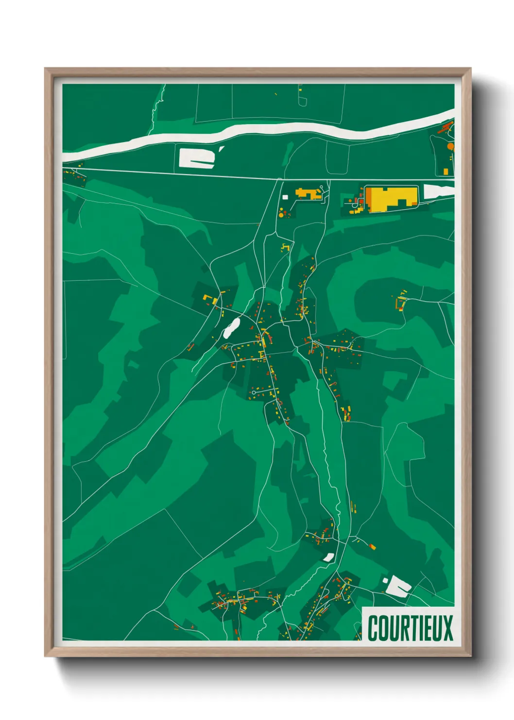 Une affiche de carte sur Courtieux