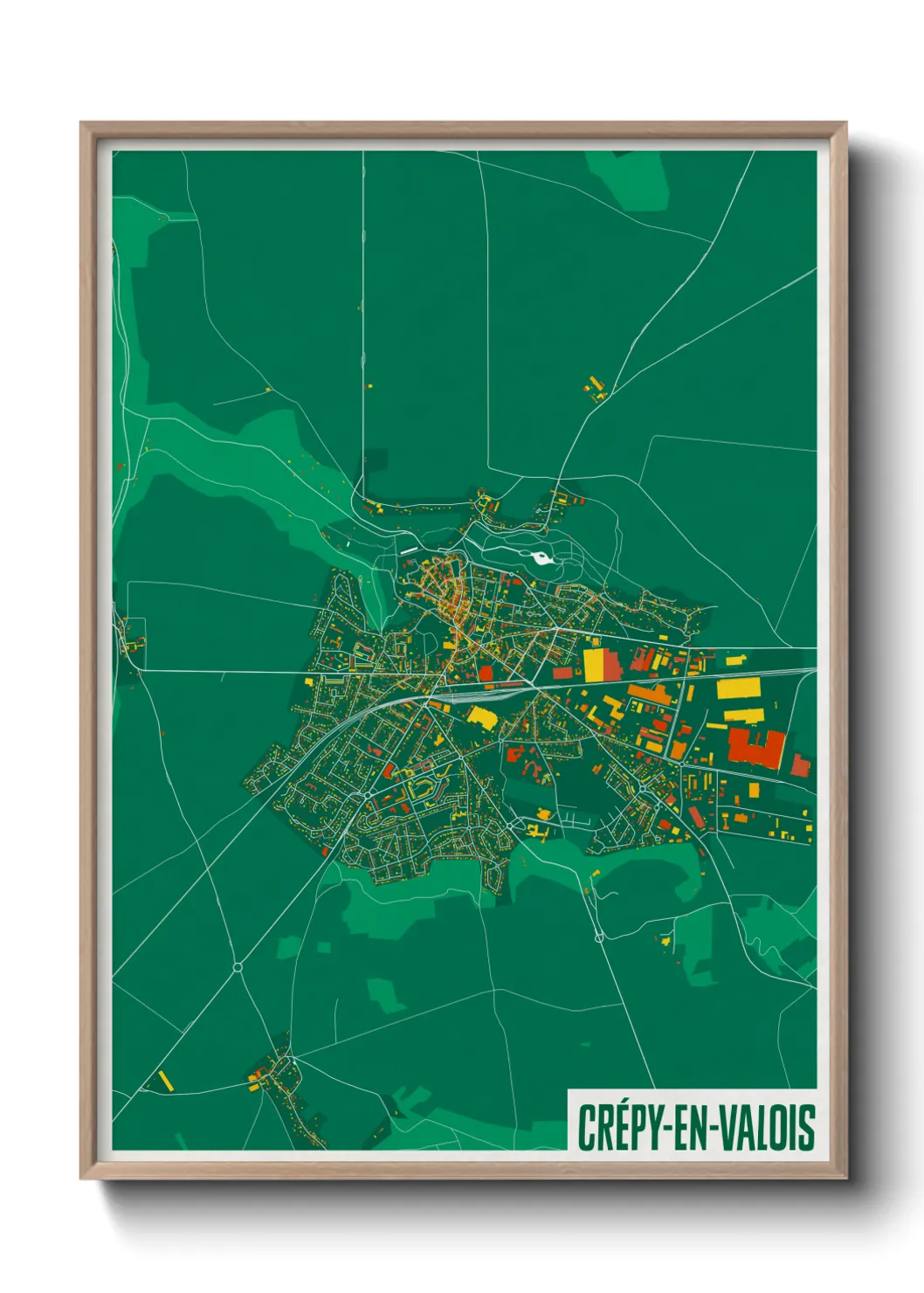 Une affiche de carte sur Crépy-en-Valois