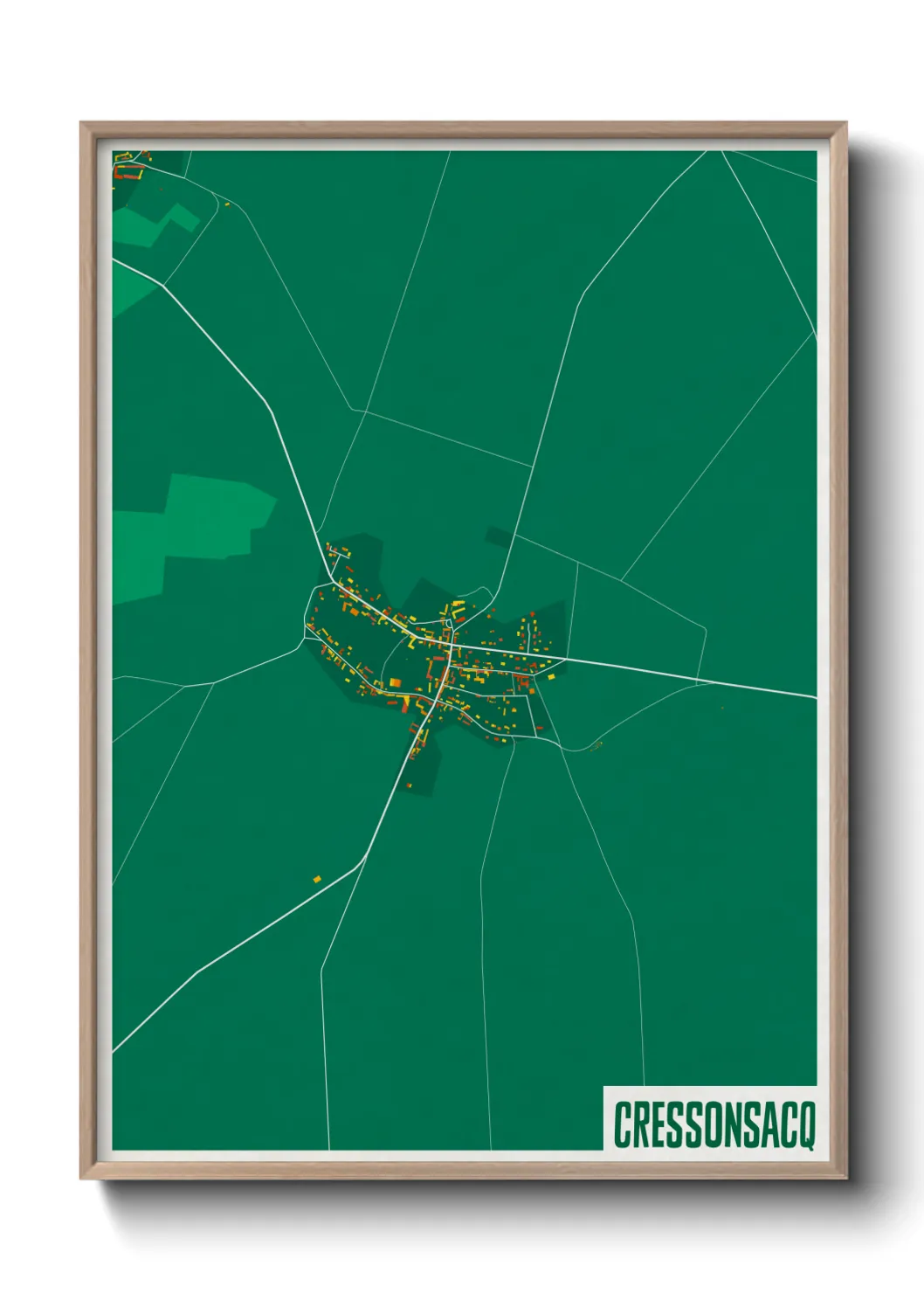 Une affiche de carte sur Cressonsacq