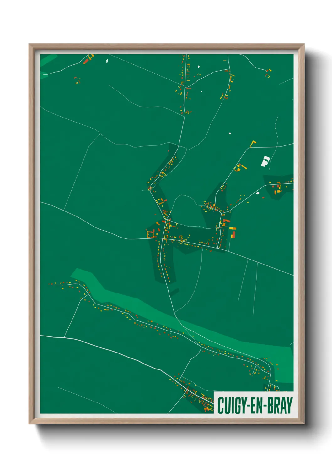 Une affiche de carte sur Cuigy-en-Bray
