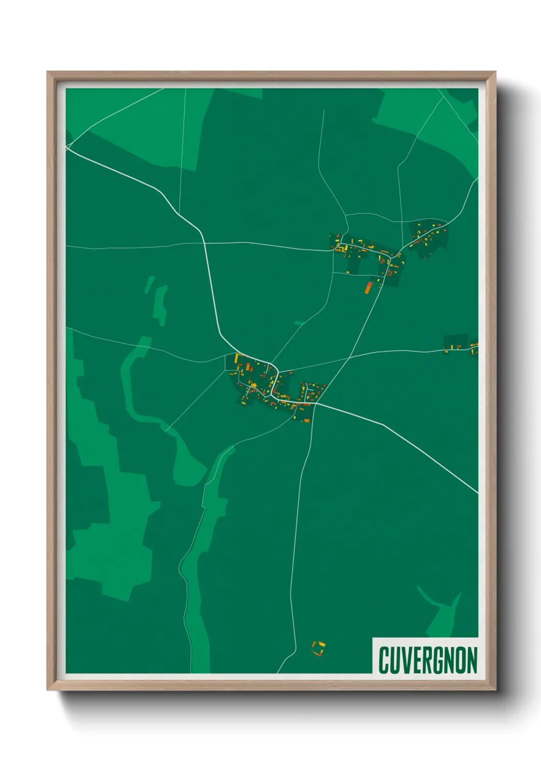 Une affiche de carte sur Cuvergnon