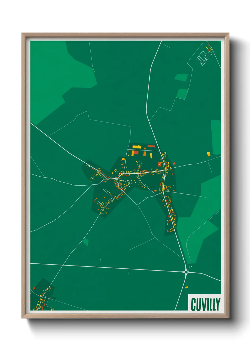 Une affiche de carte sur Cuvilly