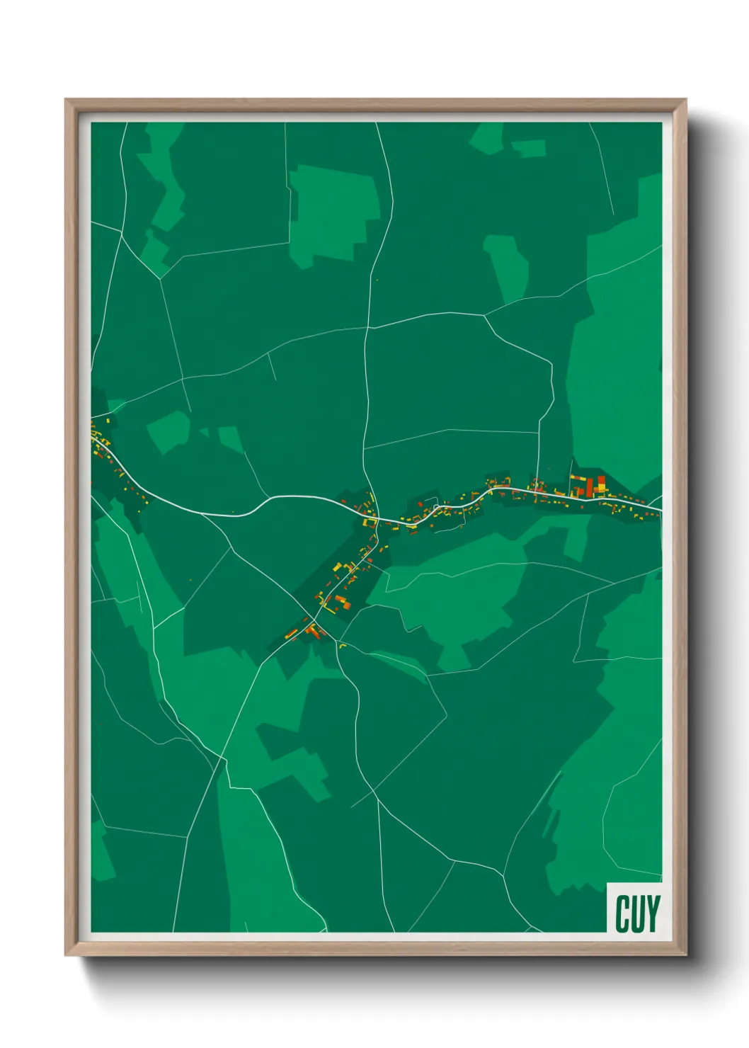 Une affiche de carte sur Cuy