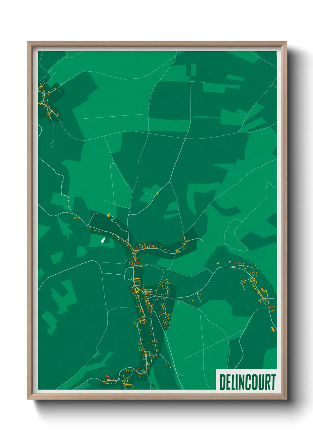 Une affiche de carte sur Delincourt