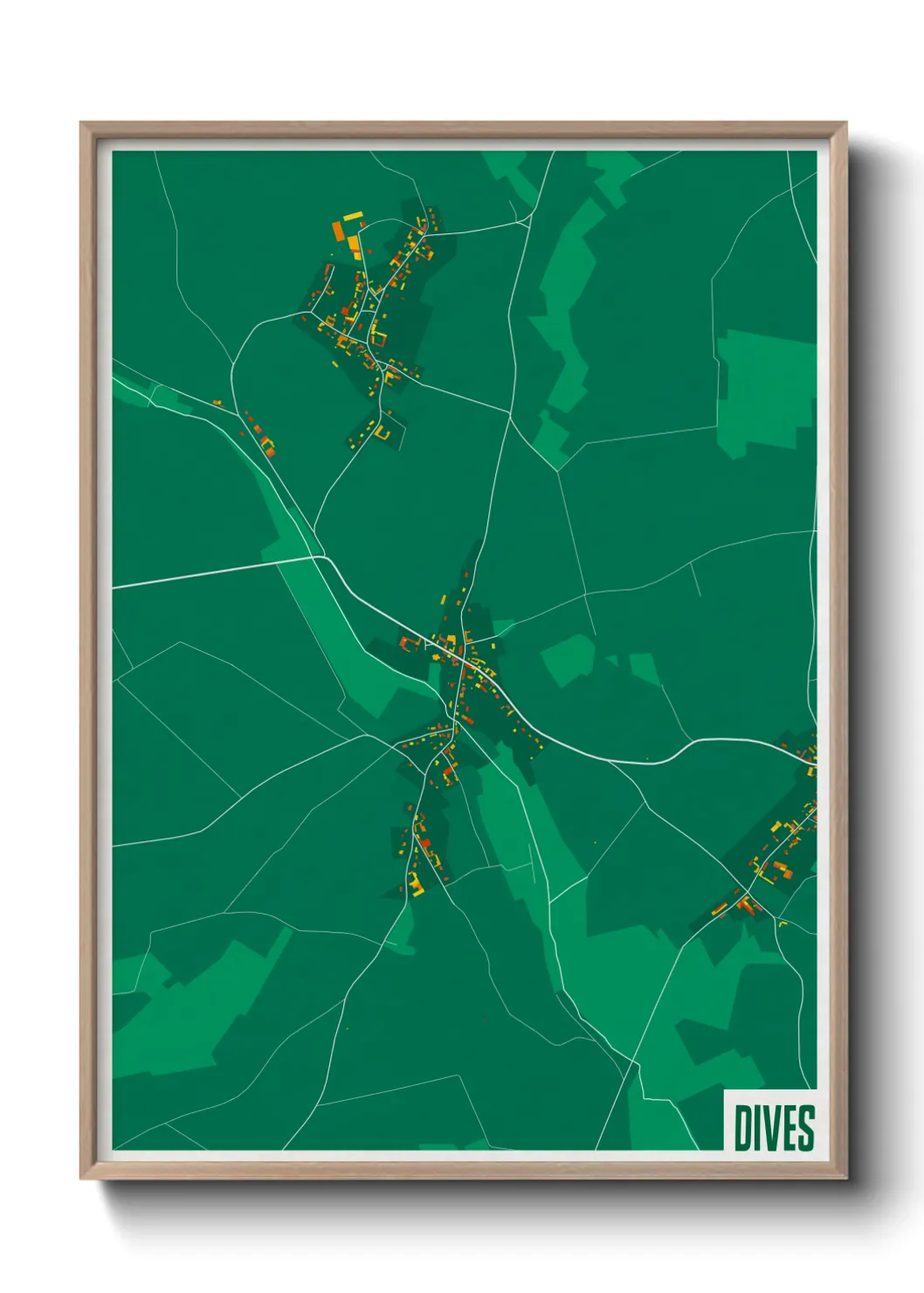 Une affiche de carte sur Dives