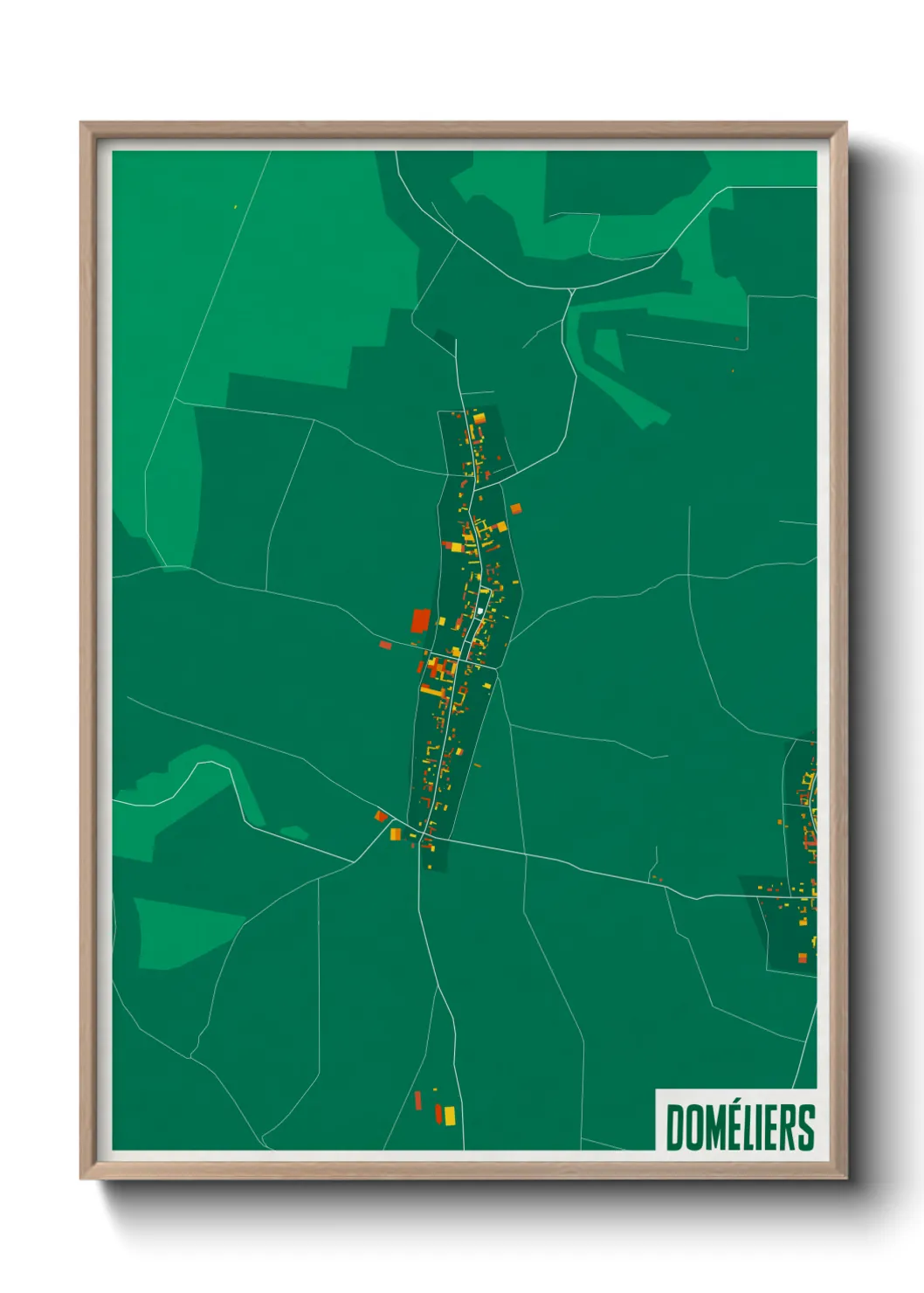 Une affiche de carte sur Doméliers