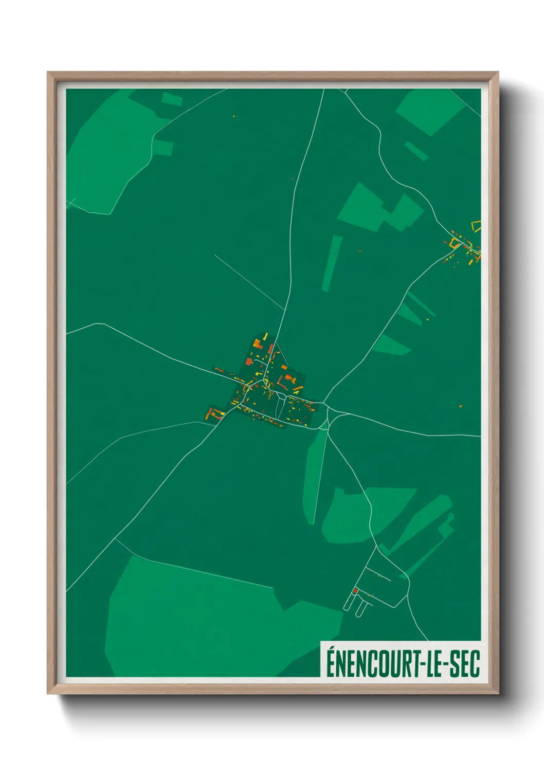 Une affiche de carte sur Énencourt-le-Sec